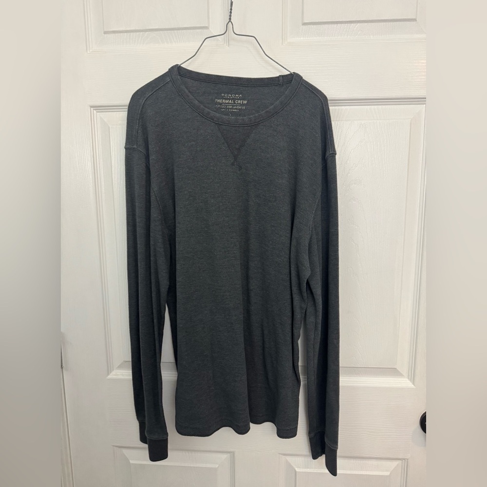 Sonoma Men's Dark Gray Long Sleeve Thermal Tee Size Large